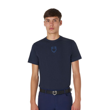 T-shirt masculino Equestro básico com logotipo tom sobre tom, mangas curtas Marinho Azul-marinho T-shirt masculino Equestro básico com logotipo tom sobre tom, mangas curtas Marinho Azul-marinho
