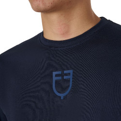 T-shirt masculino Equestro básico com logotipo tom sobre tom, mangas curtas Marinho Azul-marinho T-shirt masculino Equestro básico com logotipo tom sobre tom, mangas curtas Marinho Azul-marinho