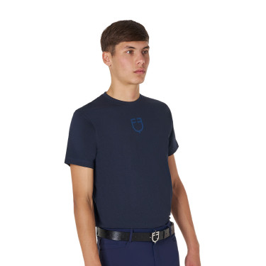 T-shirt masculino Equestro básico com logotipo tom sobre tom, mangas curtas Marinho Azul-marinho T-shirt masculino Equestro básico com logotipo tom sobre tom, mangas curtas Marinho Azul-marinho