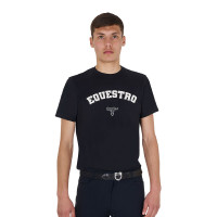 T-shirt masculino Equestro Horse Club em algodão de manga curta Preto