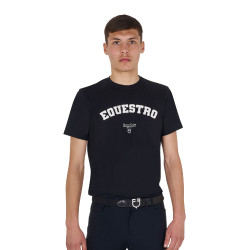 T-shirt masculino Equestro Horse Club em algodão de manga curta Preto