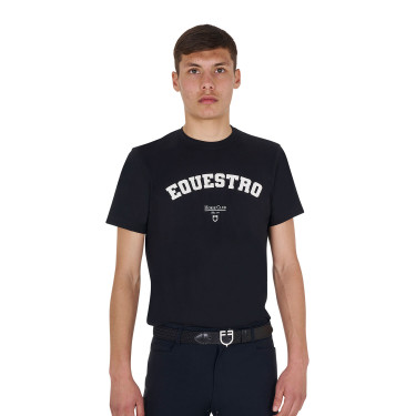 T-shirt masculino Equestro Horse Club em algodão de manga curta Preto