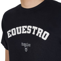 T-shirt masculino Equestro Horse Club em algodão de manga curta Preto