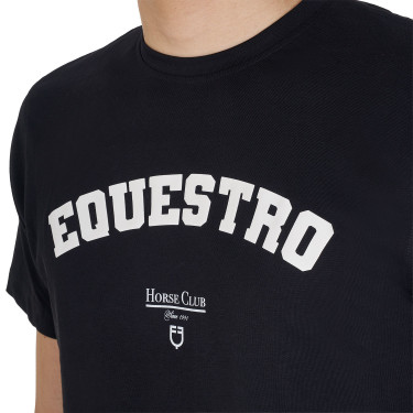 T-shirt masculino Equestro Horse Club em algodão de manga curta Preto