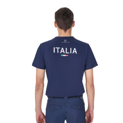 T-shirt masculino Equestro x FISE corte slim mangas curtas Blazer marinho Azul-marinho