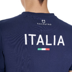 T-shirt masculino Equestro x FISE corte slim mangas curtas Blazer marinho Azul-marinho