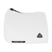 Tapete de dressage Acavallo Sublime em camurça com bandas Branco