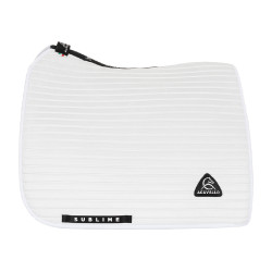 Tapete de dressage Acavallo Sublime em camurça com bandas Branco