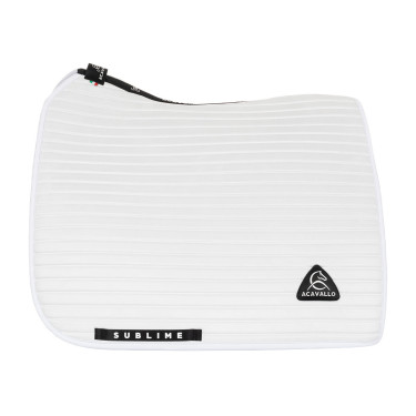 Tapete de dressage Acavallo Sublime em camurça com bandas Branco