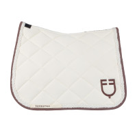 Manta de dressage Equestro com cordão entrançado Branco antigo / castanho