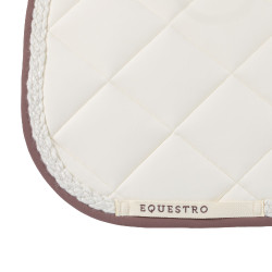 Manta de dressage Equestro com cordão entrançado Branco antigo / castanho