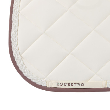 Manta de dressage Equestro com cordão entrançado Branco antigo / castanho