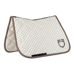 Tapis de dressage Equestro com monograma estampado Branco antigo / nogueira