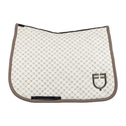 Tapis de dressage Equestro com monograma estampado Branco antigo / nogueira