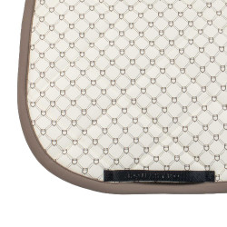 Tapis de dressage Equestro com monograma estampado Branco antigo / nogueira