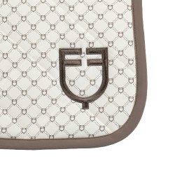 Tapis de dressage Equestro com monograma estampado Branco antigo / nogueira