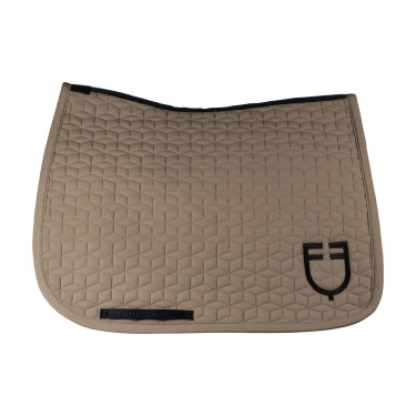 Manta de dressage Equestro acolchoada em cubos Noz Castanho