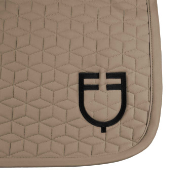 Manta de dressage Equestro acolchoada em cubos Noz Castanho