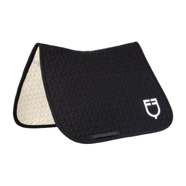 Manta de dressage Equestro acolchoada em cubos Preto
