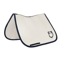 Manta de dressage Equestro acolchoada Wave em tecido técnico Branco antigo / azul-marinho Blazer Manta de dressage Equestro acolchoada Wave em tecido técnico Branco antigo / azul-marinho Blazer
