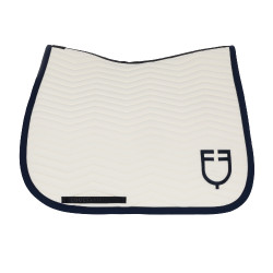 Manta de dressage Equestro acolchoada Wave em tecido técnico Branco antigo / azul-marinho Blazer