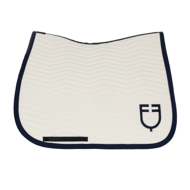 Manta de dressage Equestro acolchoada Wave em tecido técnico Branco antigo / azul-marinho Blazer