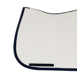 Manta de dressage Equestro acolchoada Wave em tecido técnico Branco antigo / azul-marinho Blazer