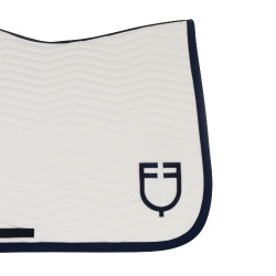 Manta de dressage Equestro acolchoada Wave em tecido técnico Branco antigo / azul-marinho Blazer