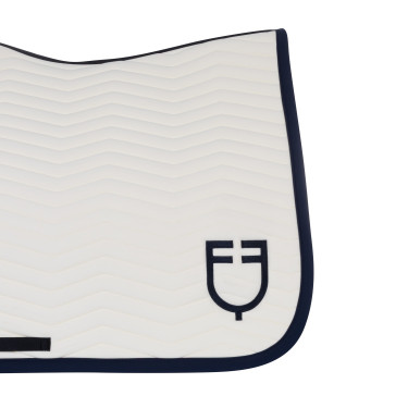 Manta de dressage Equestro acolchoada Wave em tecido técnico Branco antigo / azul-marinho Blazer