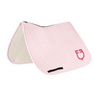 Manta de dressage Equestro acolchoada Wave em tecido técnico Branco antigo / azul-marinho Blazer