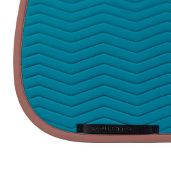Manta de dressage Equestro acolchoada Wave em tecido técnico Azul coral / castanho