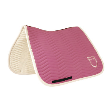 Manta de dressage Equestro acolchoada Wave em tecido técnico Rosa castelo / branco antigo