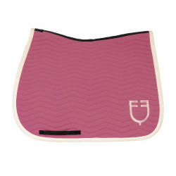 Manta de dressage Equestro acolchoada Wave em tecido técnico Rosa castelo / branco antigo