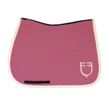 Manta de dressage Equestro acolchoada Wave em tecido técnico Rosa castelo / branco antigo