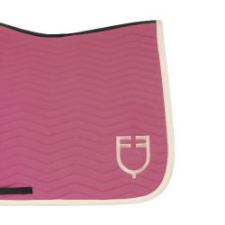 Manta de dressage Equestro acolchoada Wave em tecido técnico Rosa castelo / branco antigo