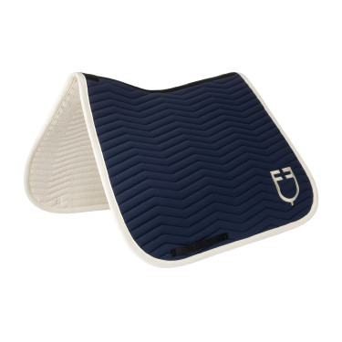 Manta de dressage Equestro acolchoada Wave em tecido técnico Blazer marinho / branco antigo Azul-marinho
