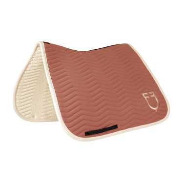 Manta de dressage Equestro acolchoada Wave em tecido técnico Redwood / branco antigo Vermelho