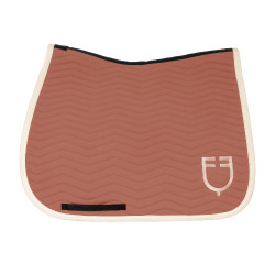 Manta de dressage Equestro acolchoada Wave em tecido técnico Redwood / branco antigo Vermelho