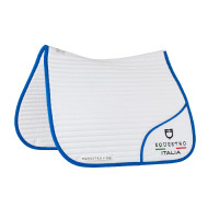 Tapete de dressage Equestro x FISE com logótipo bordado Branco / azul de Saboia
