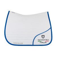 Tapete de dressage Equestro x FISE com logótipo bordado Branco / azul de Saboia