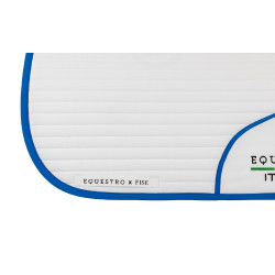 Tapete de dressage Equestro x FISE com logótipo bordado Branco / azul de Saboia