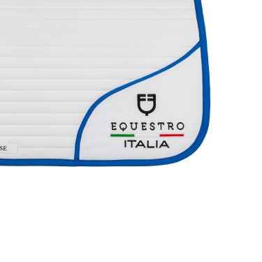 Tapete de dressage Equestro x FISE com logótipo bordado Branco / azul de Saboia