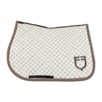 Tapete de salto Equestro com monograma estampado Branco antigo / nogueira Tapete de salto Equestro com monograma estampado Branco antigo / nogueira