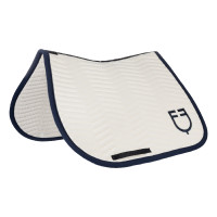 Manta de salto Equestro acolchoada Wave em tecido técnico Branco antigo / azul-marinho Blazer Manta de salto Equestro acolchoada Wave em tecido técnico Branco antigo / azul-marinho Blazer
