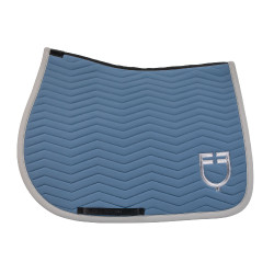 Manta de salto Equestro acolchoada Wave em tecido técnico Mar de Bering / cinza gelado Azul