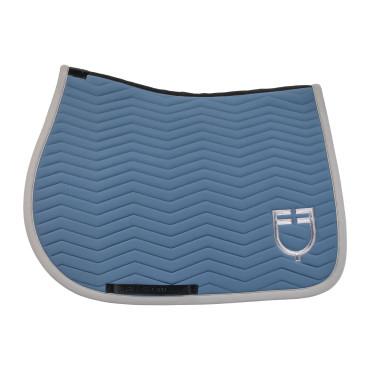 Manta de salto Equestro acolchoada Wave em tecido técnico Mar de Bering / cinza gelado Azul