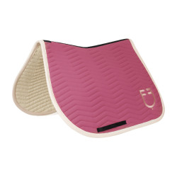 Manta de salto Equestro acolchoada Wave em tecido técnico Rosa castelo / branco antigo