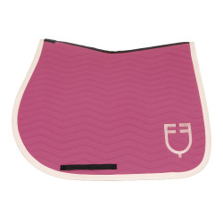 Manta de salto Equestro acolchoada Wave em tecido técnico Rosa castelo / branco antigo