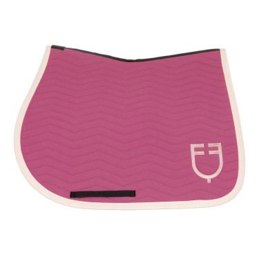 Manta de salto Equestro acolchoada Wave em tecido técnico Rosa castelo / branco antigo