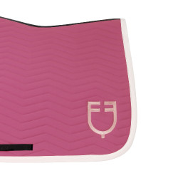 Manta de salto Equestro acolchoada Wave em tecido técnico Rosa castelo / branco antigo
